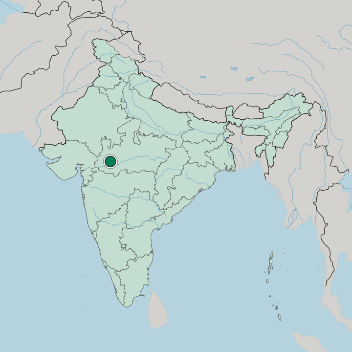 Map showing Mhow — In India