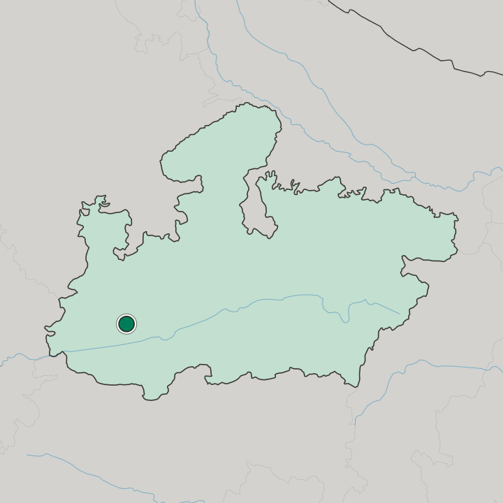 Map showing Mhow — In Madhya Pradesh