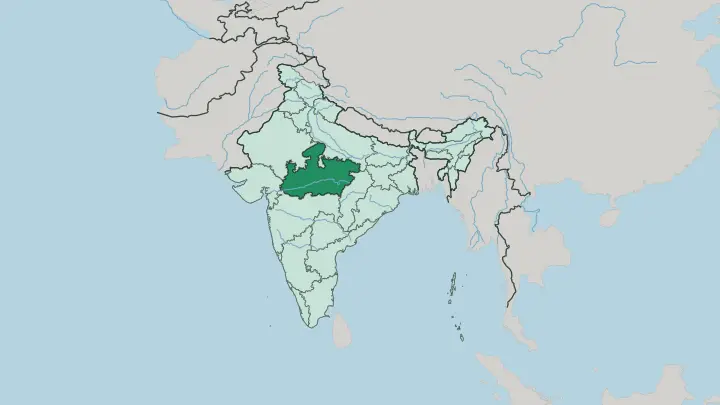 Map of Madhya Pradesh in India