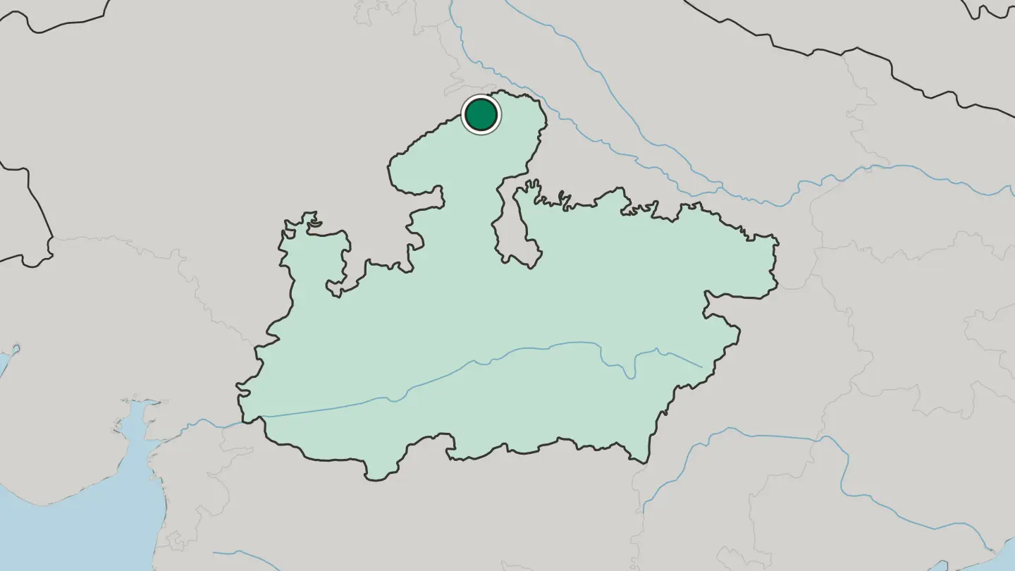 Map of Morena in India