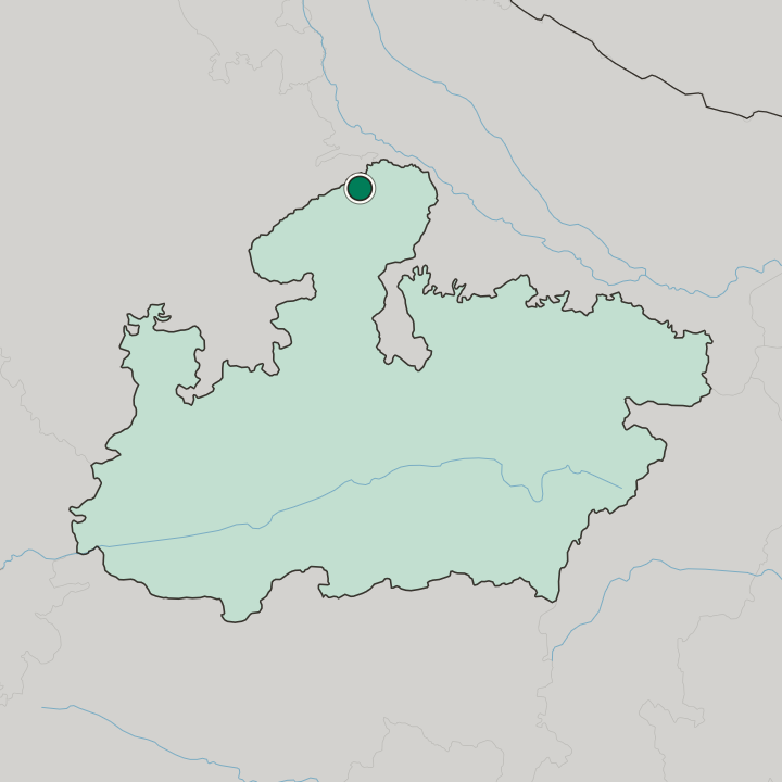 Map showing Morena — In Madhya Pradesh