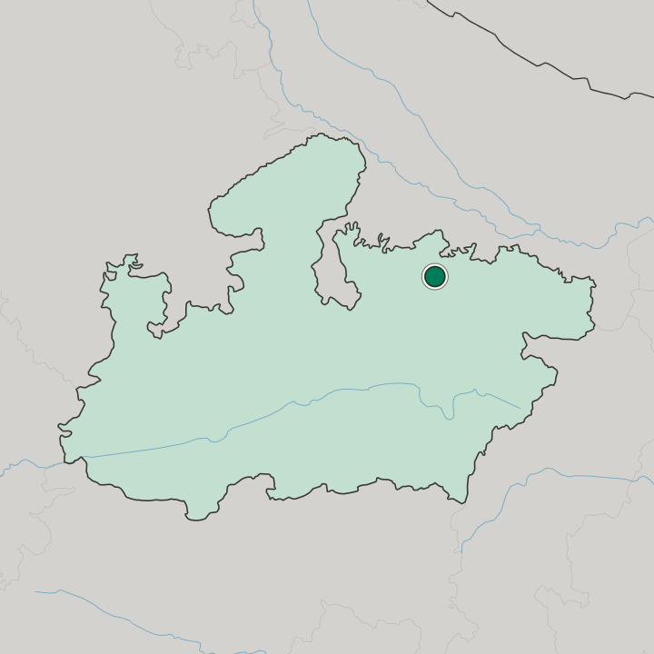 Map showing Panna — In Madhya Pradesh