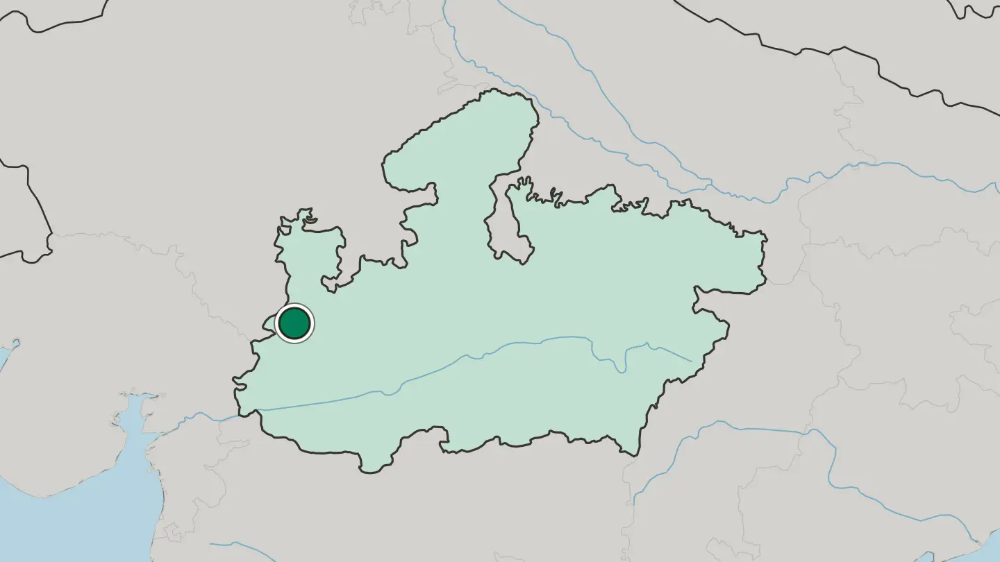 Map of Ratlām in India