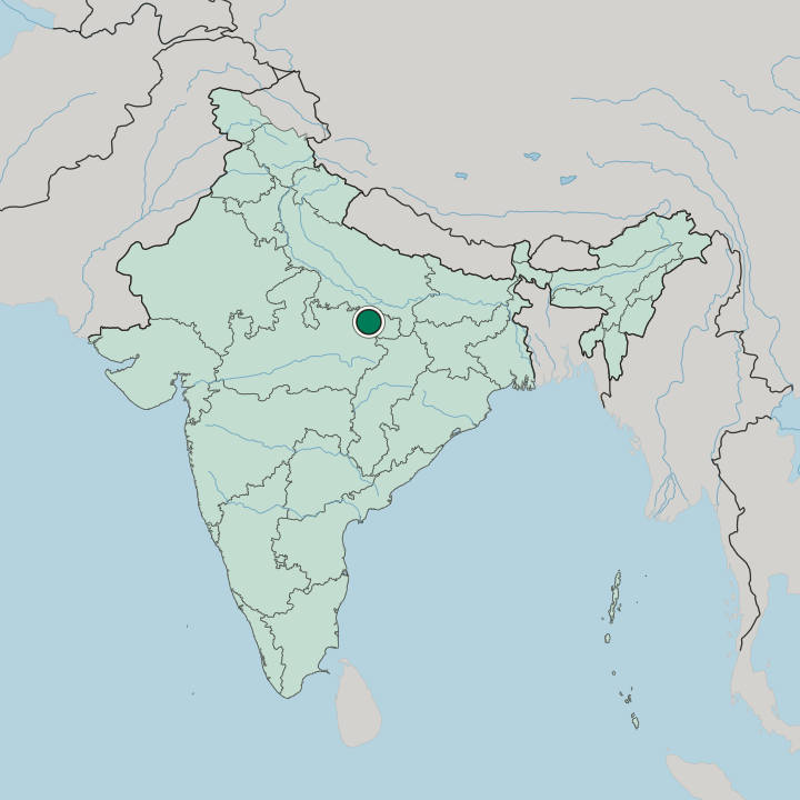 Map showing Rewa — In India