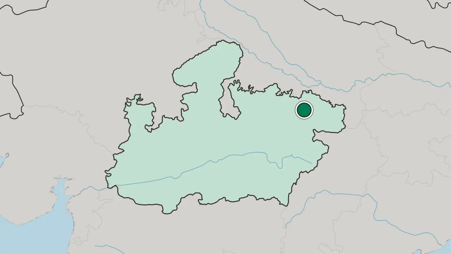 Map of Rewa in India