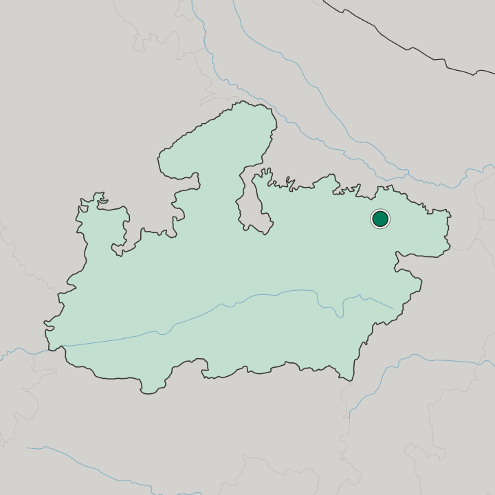 Map showing Rewa — In Madhya Pradesh