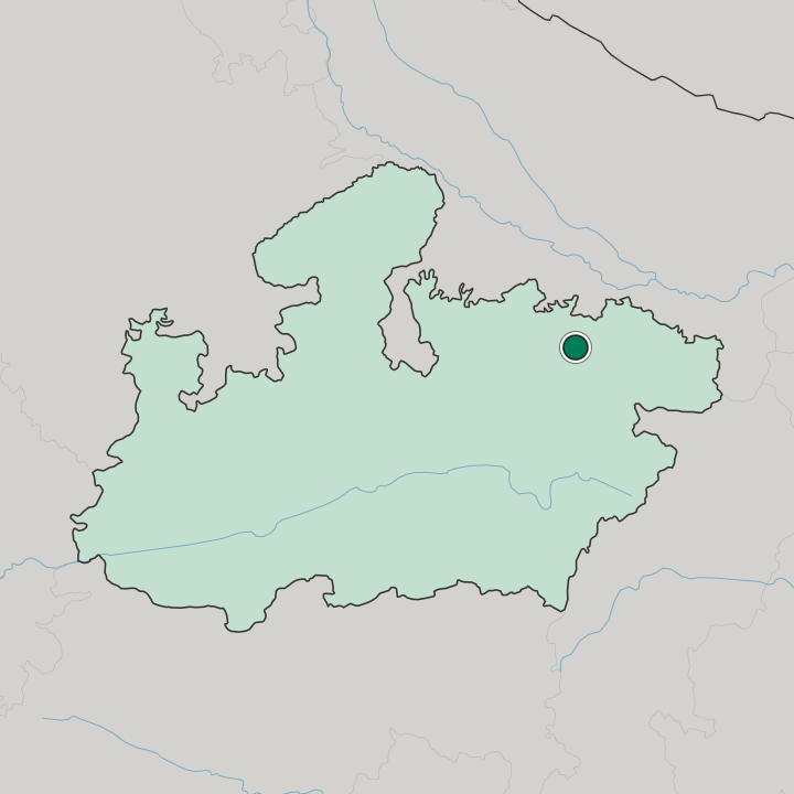 Map showing Satna — In Madhya Pradesh