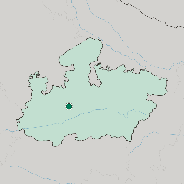 Map showing Sehore — In Madhya Pradesh