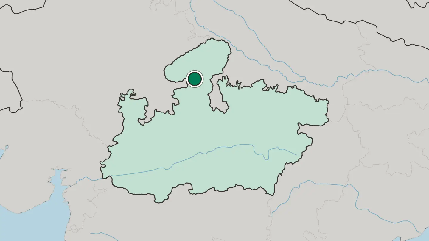 Map of Shivpuri in India