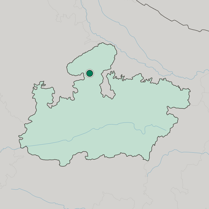 Map showing Shivpuri — In Madhya Pradesh