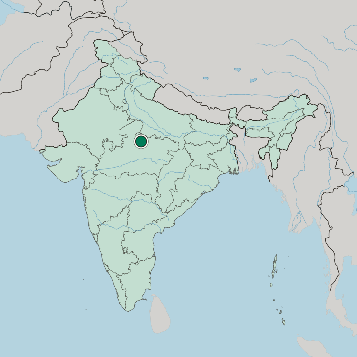 Map showing Tīkamgarh — In India
