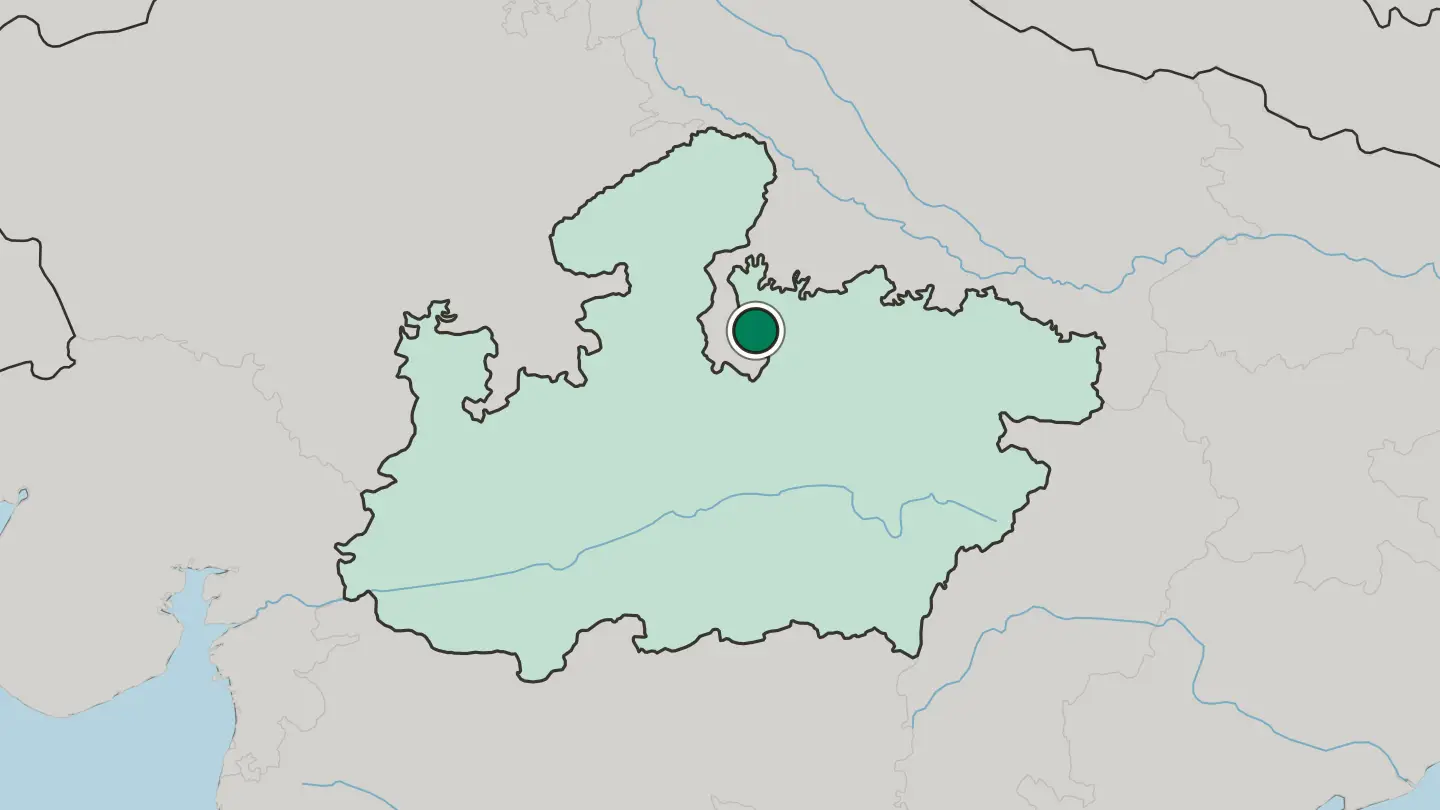 Map of Tīkamgarh in India