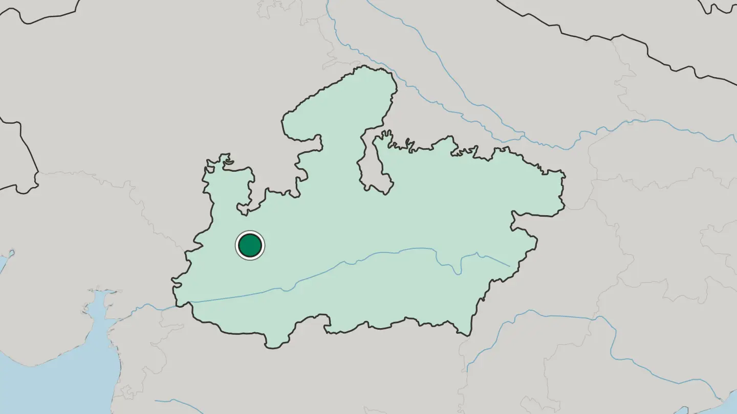 Map of Ujjain in India