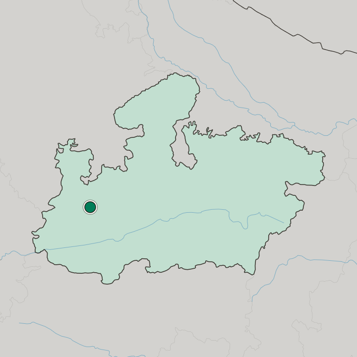 Map showing Ujjain — In Madhya Pradesh