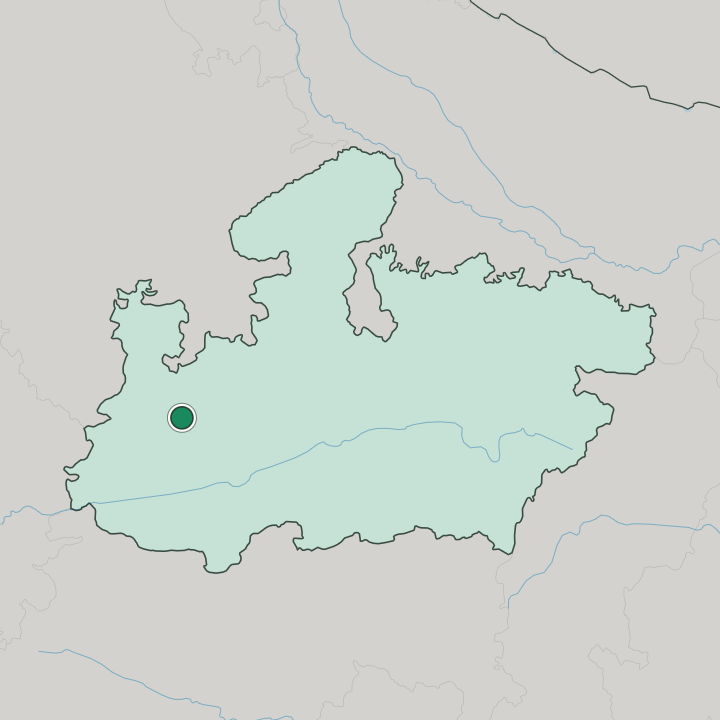 Map showing Ujjain — In Madhya Pradesh