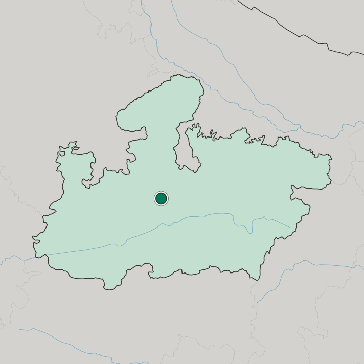 Map showing Vidisha — In Madhya Pradesh