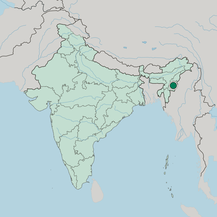 Map showing Imphal — In India