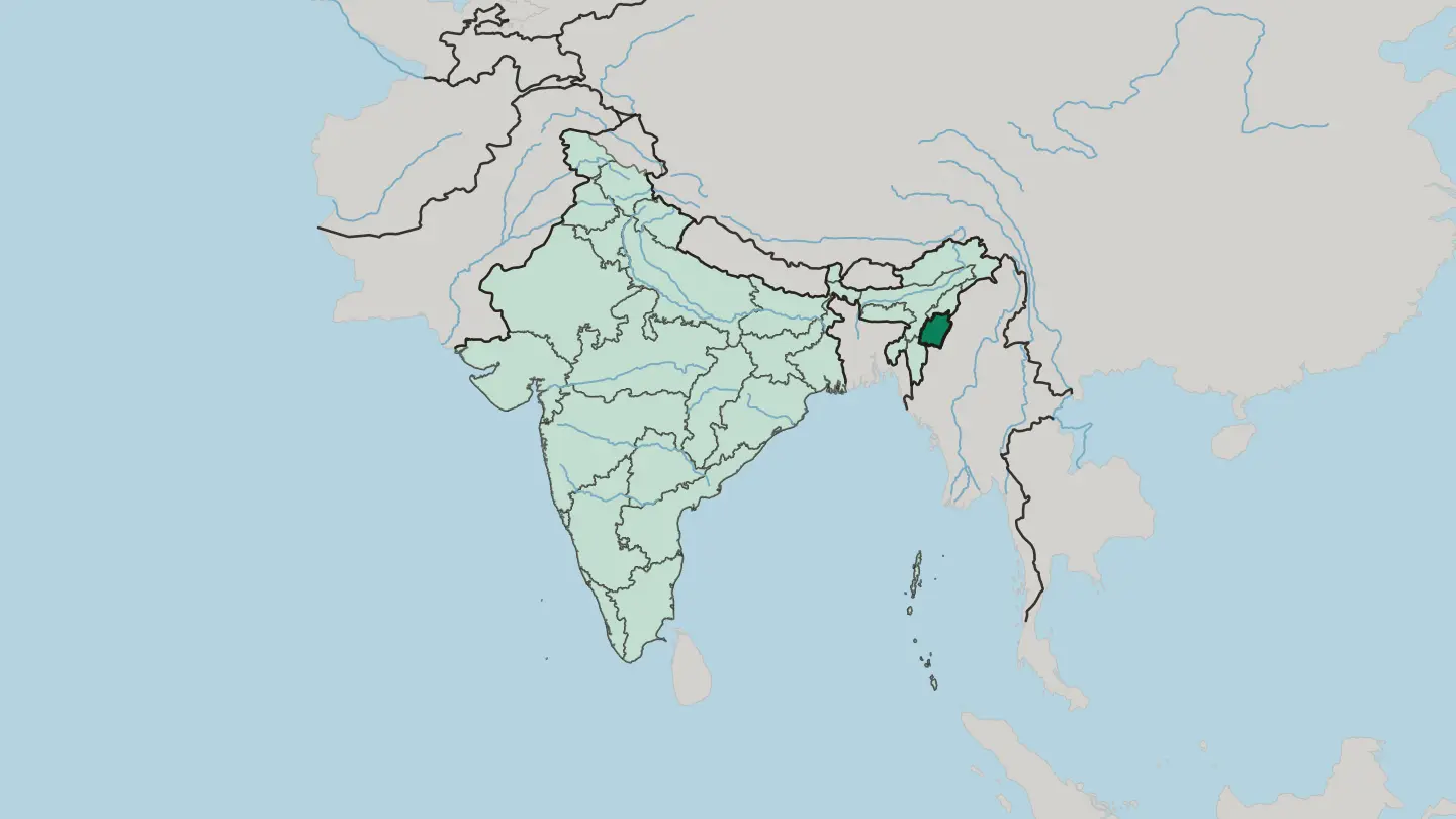 Map of Manipur in India