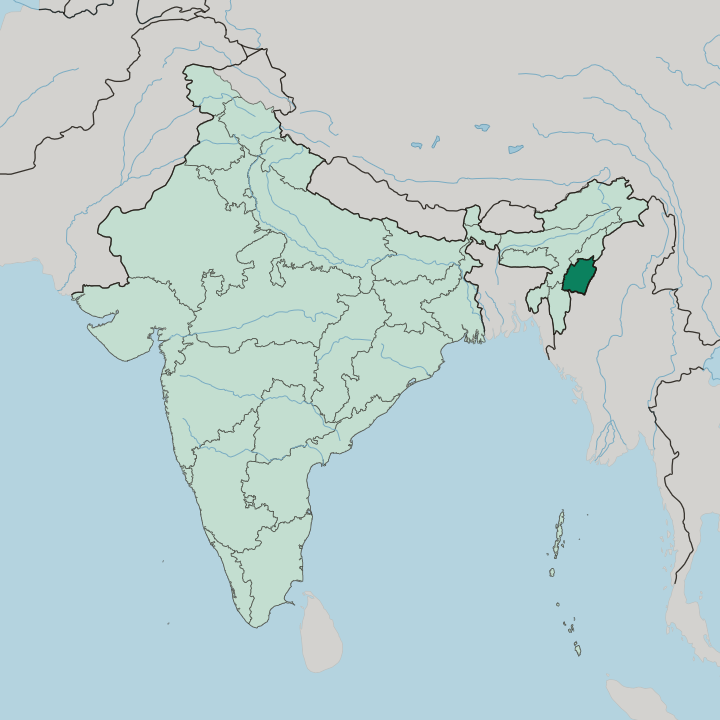 Map showing Manipur — In India