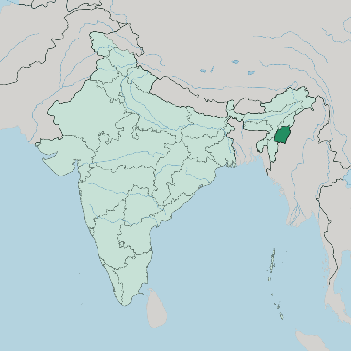 Map showing Manipur — In India