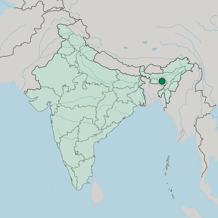Map showing Shillong — In India