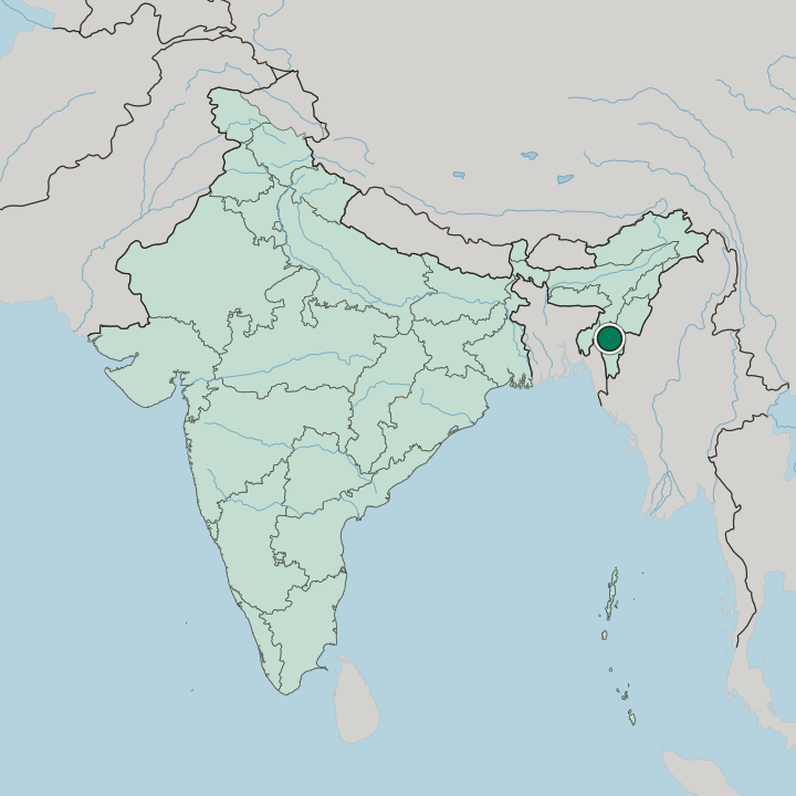Map showing Aizawl — In India