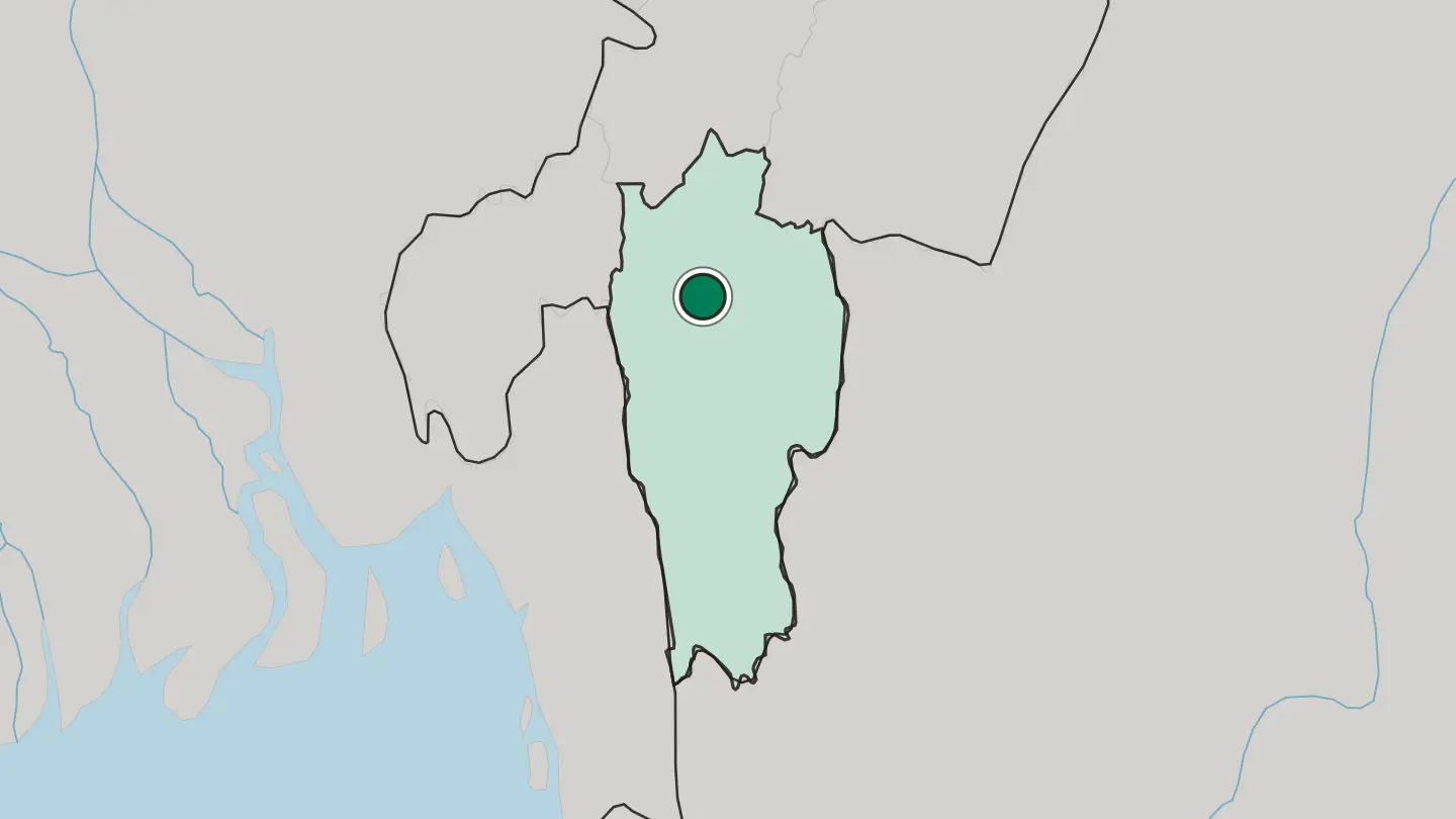Map of Aizawl in India