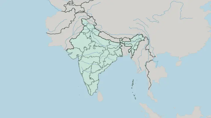 Map of National Capital Territory of Delhi in India