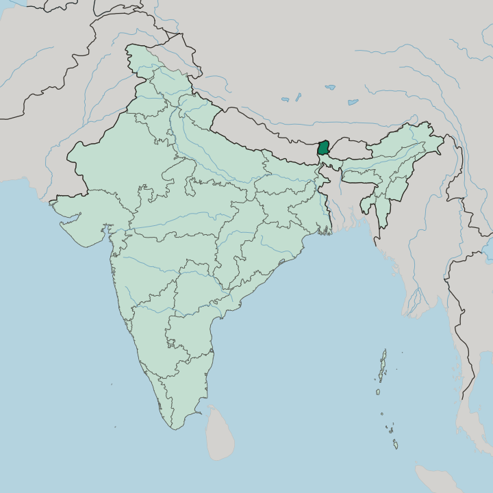 Map showing Sikkim — In India