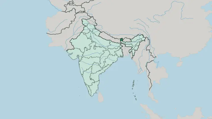 Map of Sikkim in India