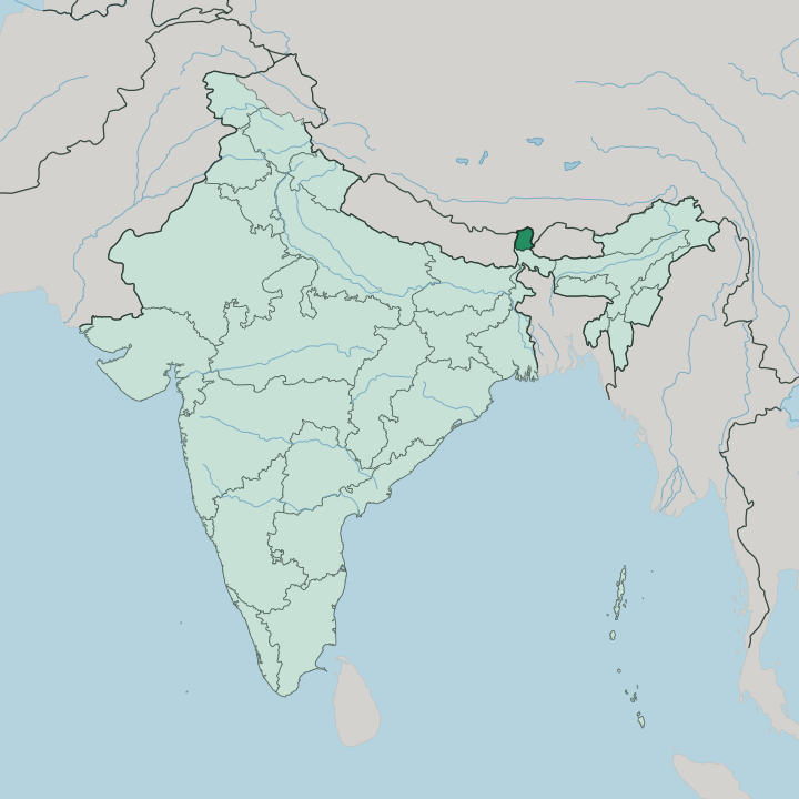 Map showing Sikkim — In India