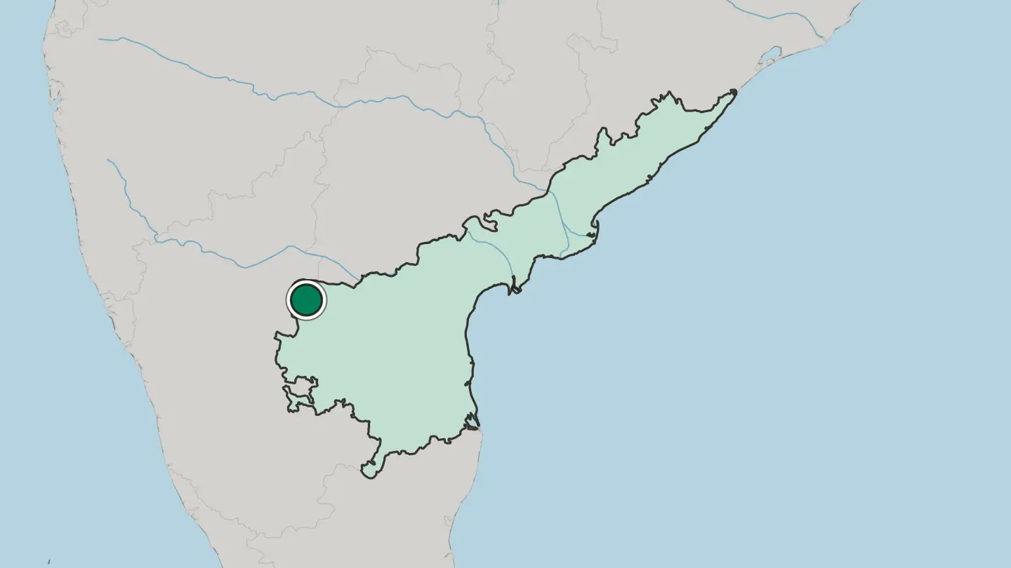 Map of Adoni in India