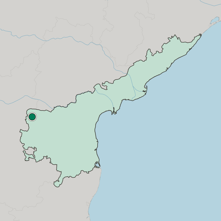Map showing Adoni — In State of Andhra Pradesh