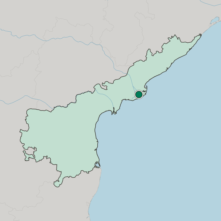 Map showing Amalāpuram — In State of Andhra Pradesh