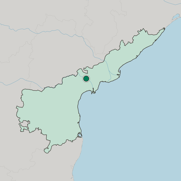 Map showing Amaravati — In State of Andhra Pradesh