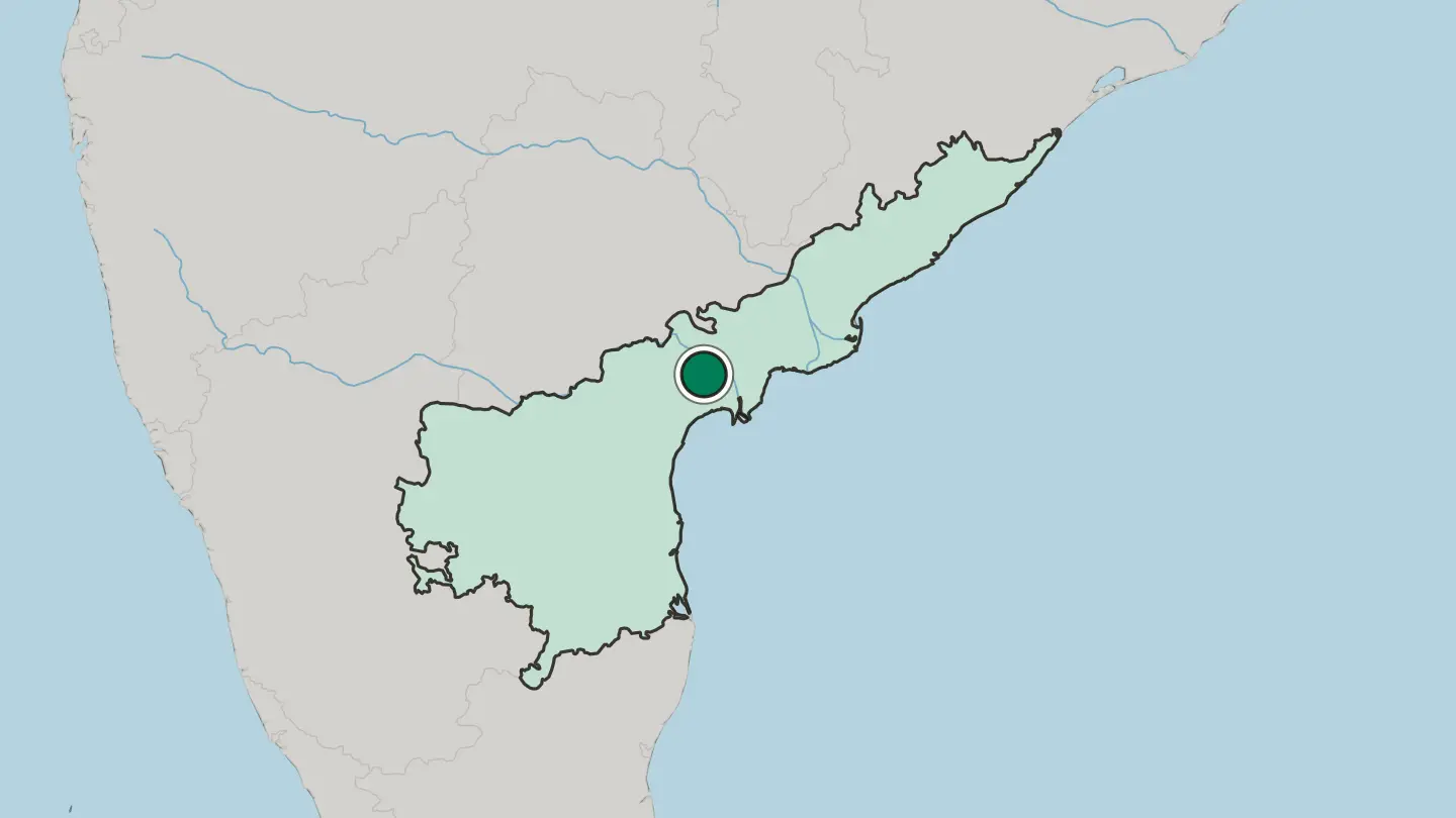 Map of Guntur in India