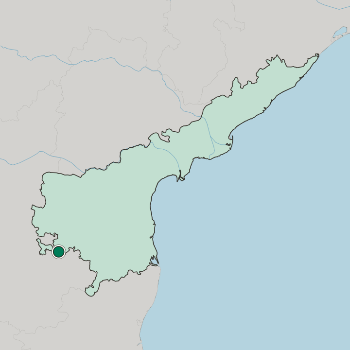 Map showing Hindupur — In State of Andhra Pradesh