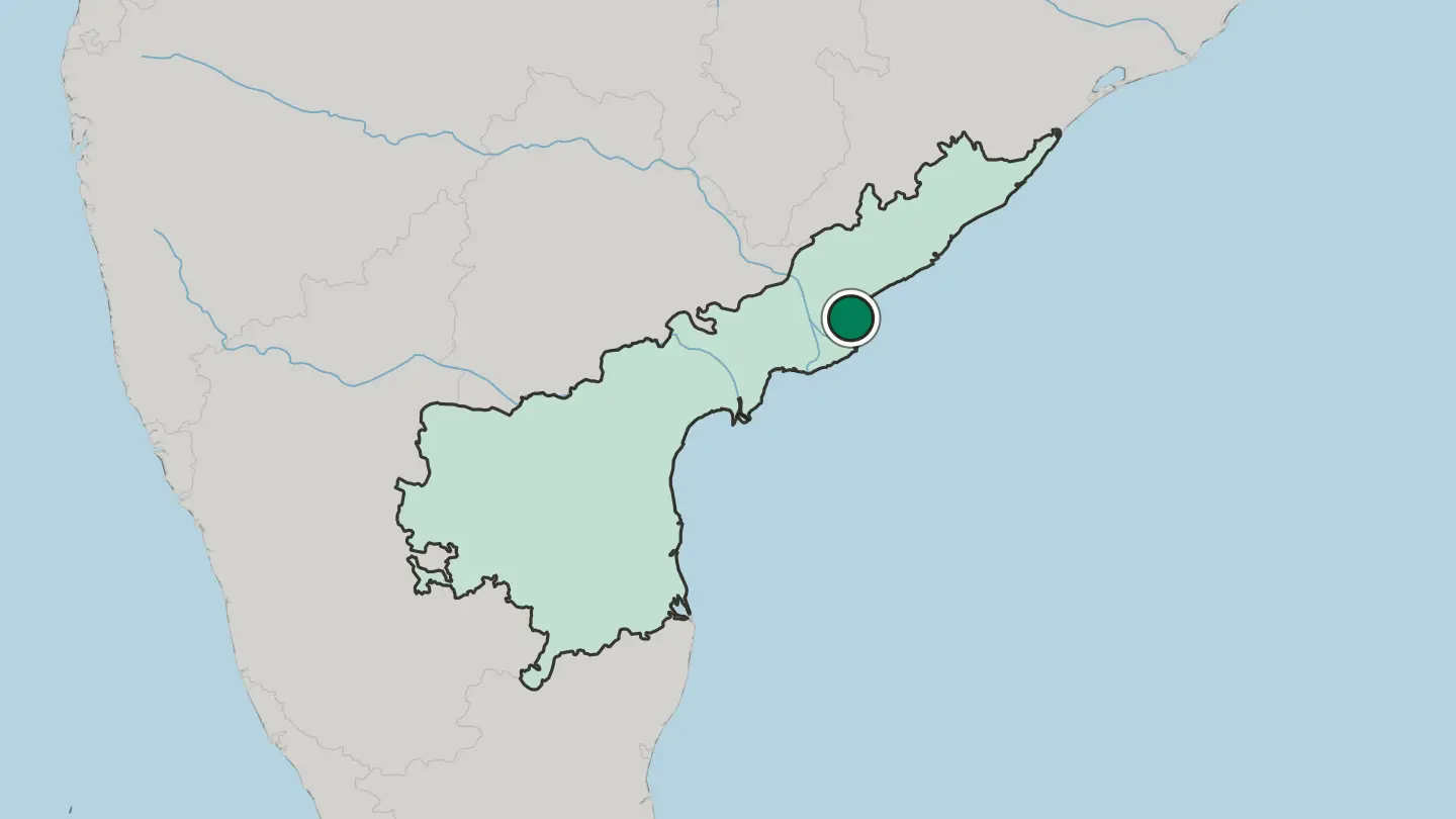 Map of Kākināda in India