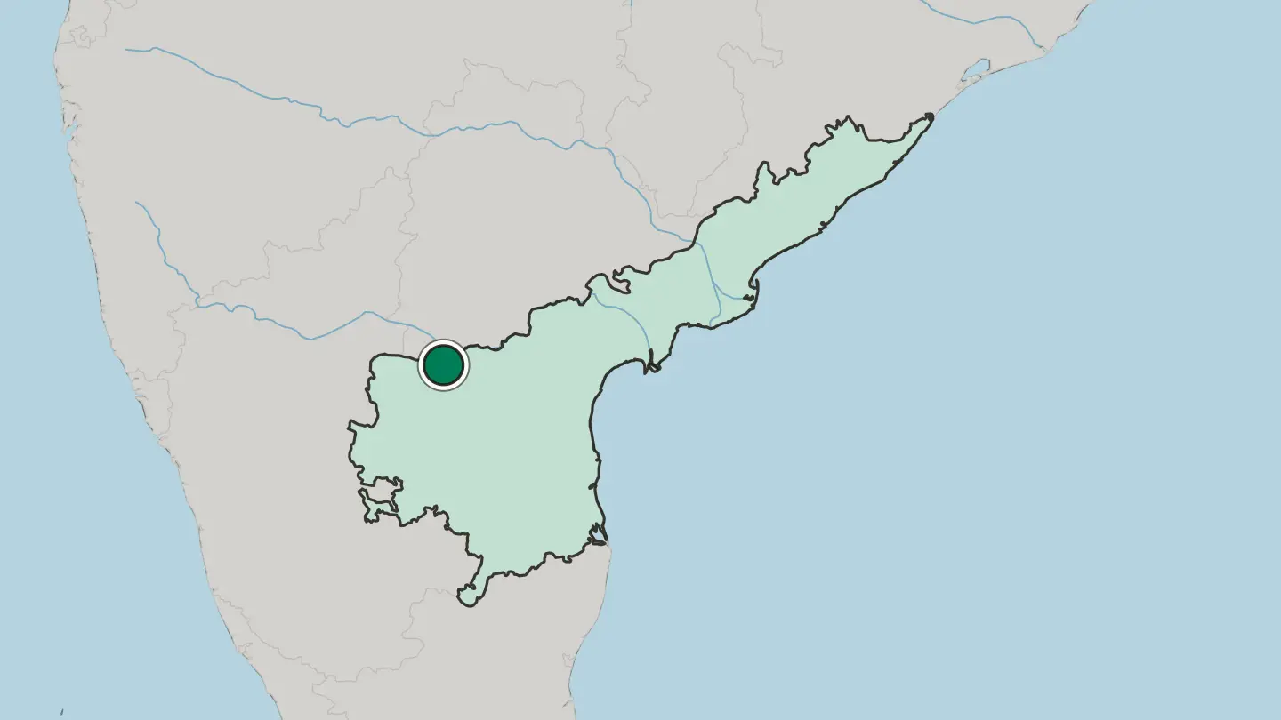 Map of Kurnool in India