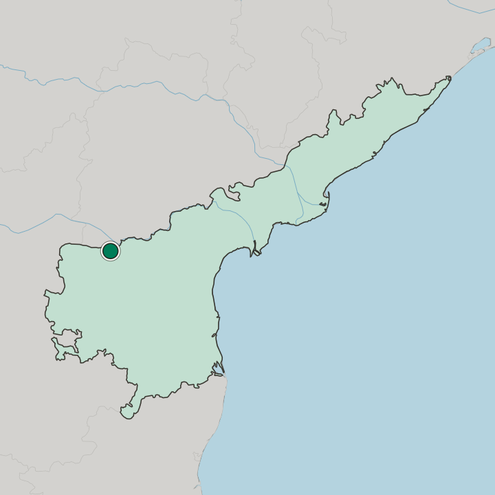 Map showing Kurnool — In State of Andhra Pradesh