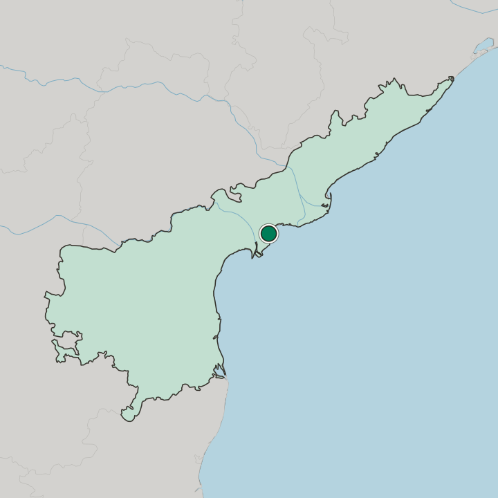 Map showing Machilīpatnam — In State of Andhra Pradesh