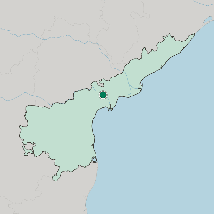 Map showing Mangalagiri — In State of Andhra Pradesh