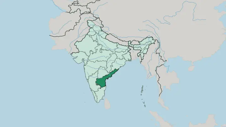 Map of State of Andhra Pradesh in India