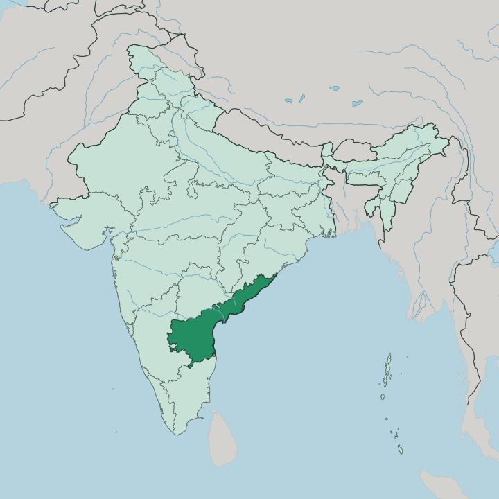 Map showing State of Andhra Pradesh — In India