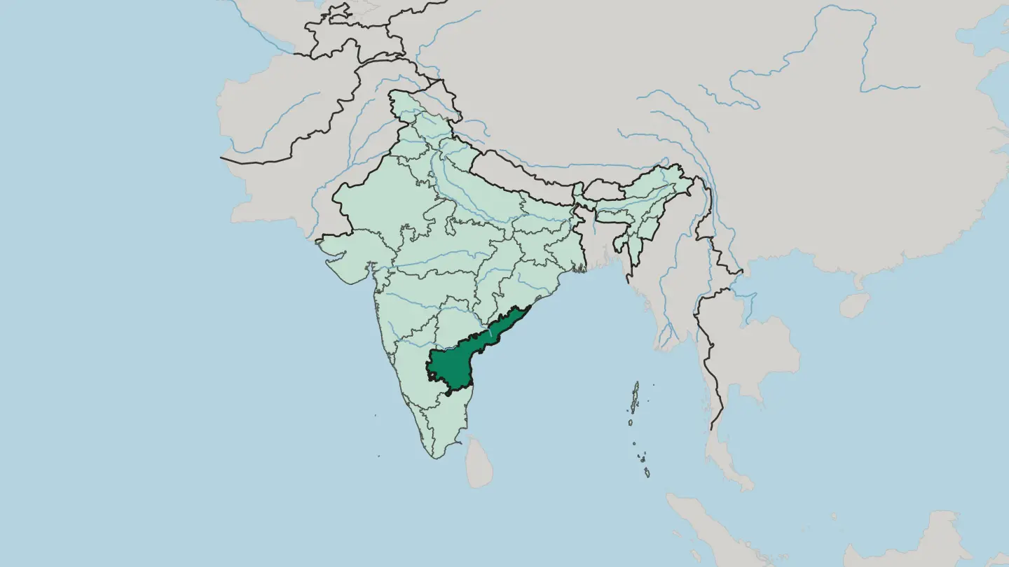 Map of State of Andhra Pradesh in India