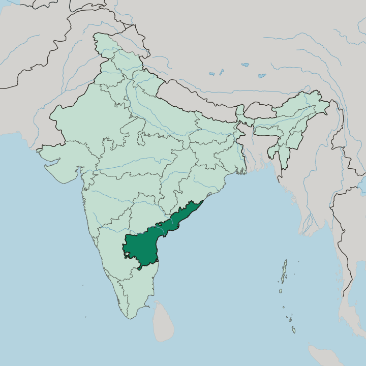 Map showing State of Andhra Pradesh — In India
