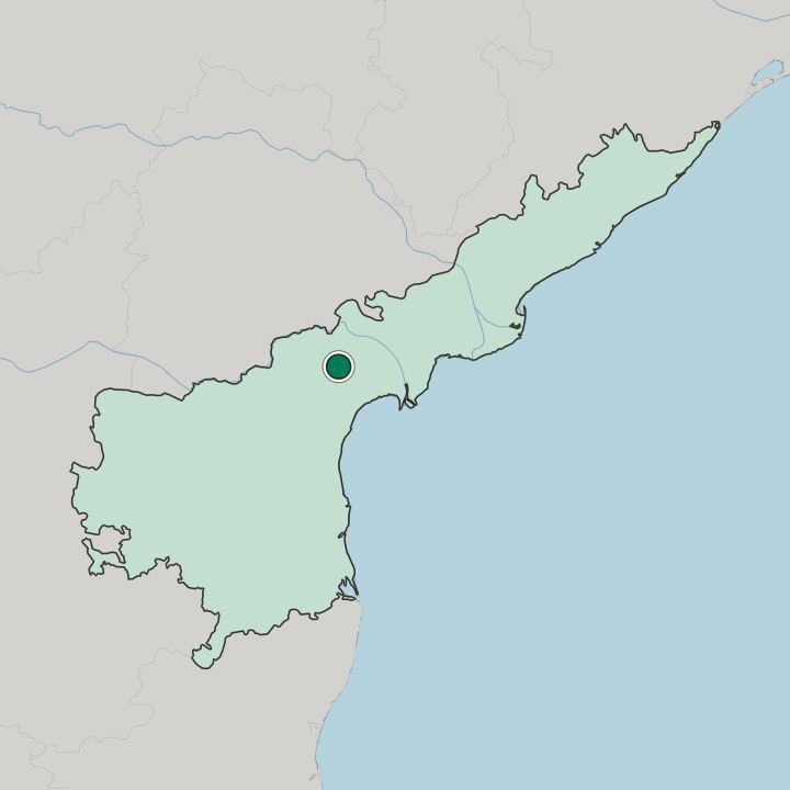 Map showing Narasaraopet — In State of Andhra Pradesh