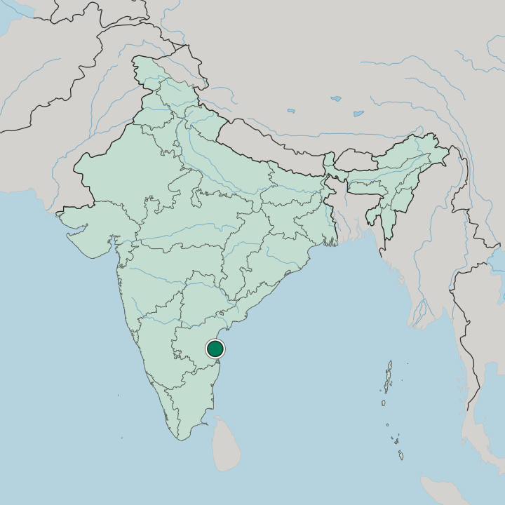 Map showing Nellore — In India