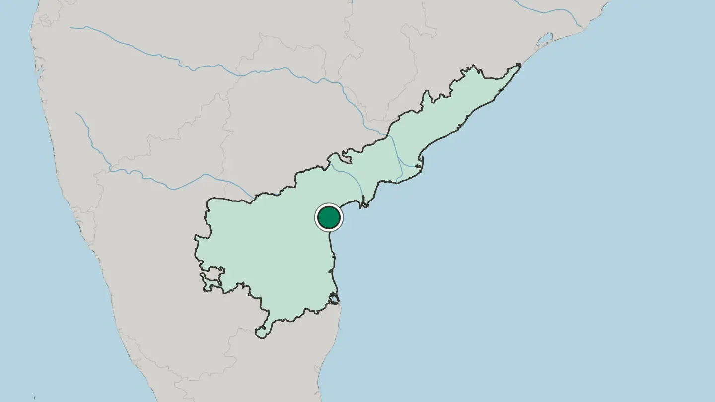 Map of Ongole in India