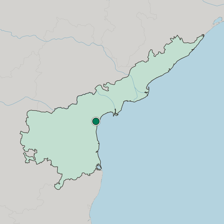 Map showing Ongole — In State of Andhra Pradesh